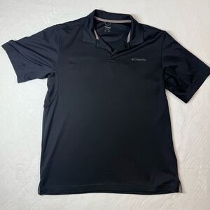Columbia Mens Medium Omni Shade Sun Protection Polo Shirt Black Golf Athletic
